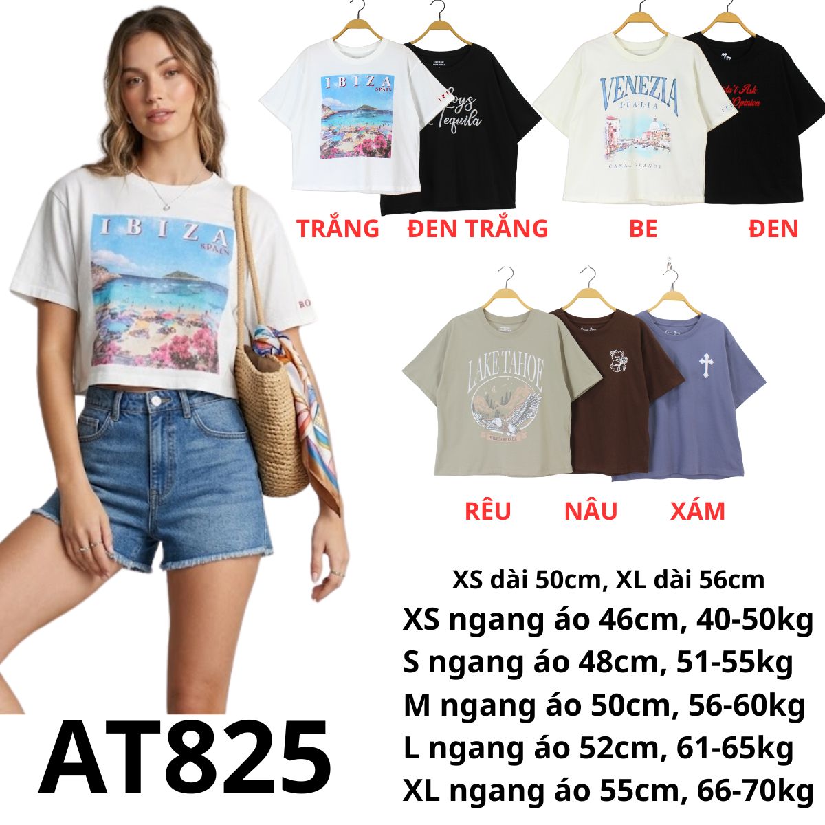 AT825- ÁO THUN CROP