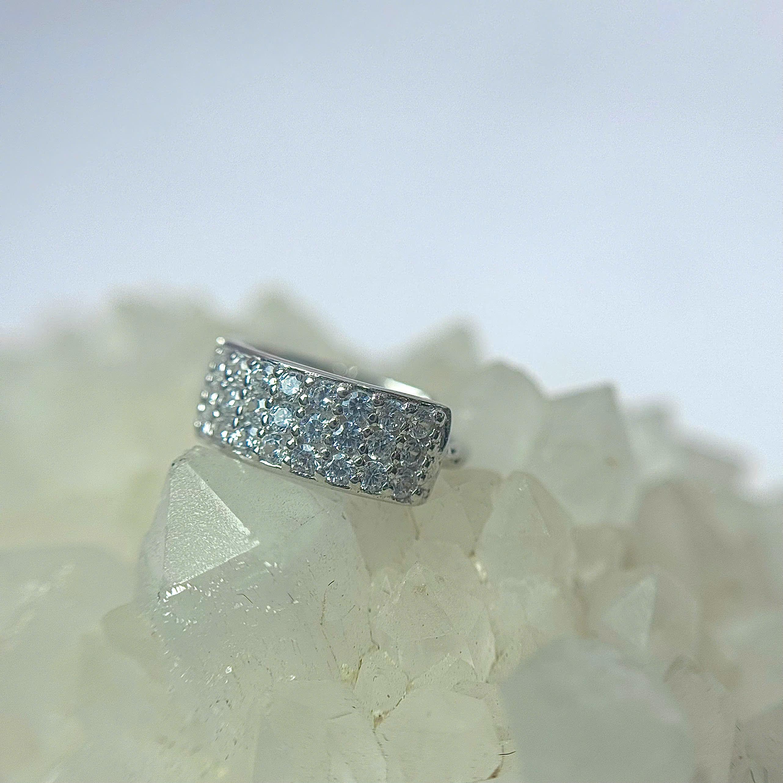 Khuyên vòng bạc xi kim 3 vòng kim cương dẹt_thumbnail_3