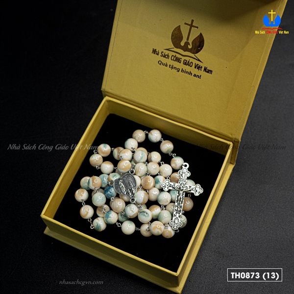 Chuỗi Mân Côi 50 ốc xà cừ xanh 9ly_thumbnail_1
