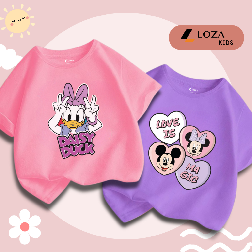 Áo thun bé gái in hình Mickey Vịt Donal - Loza Kids Mã CA005_thumbnail_7