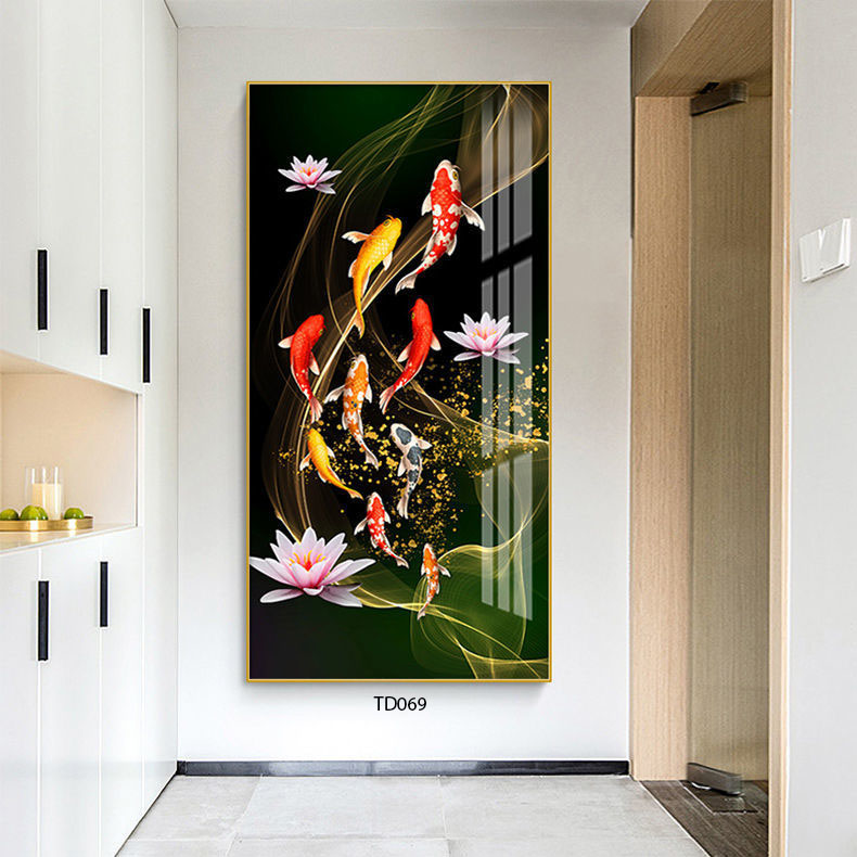 Tranh đứng tráng gương cá và hoa sen_thumbnail_4