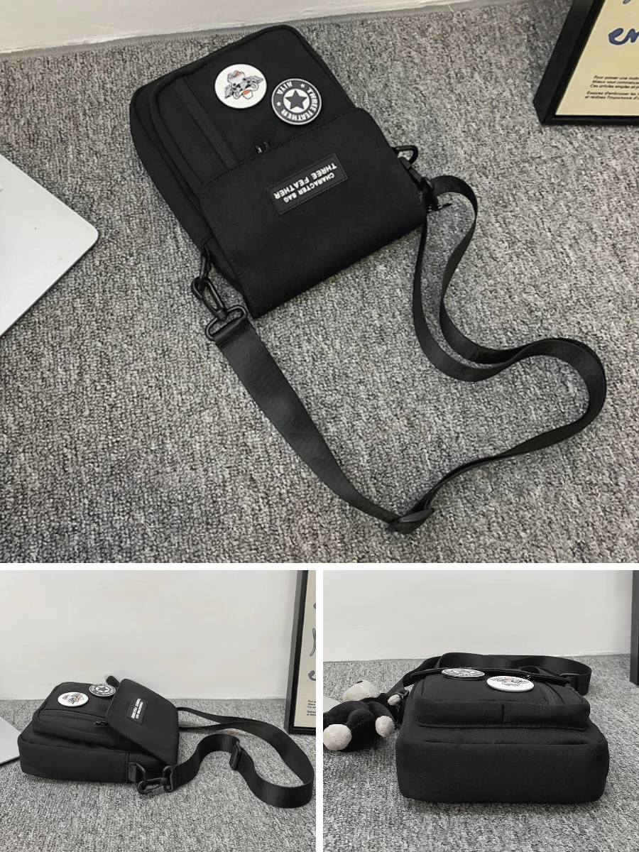 Túi đeo chéo nam nữ mini nhỏ gọn vải canvas thời trang Hàn Quốc_thumbnail_1