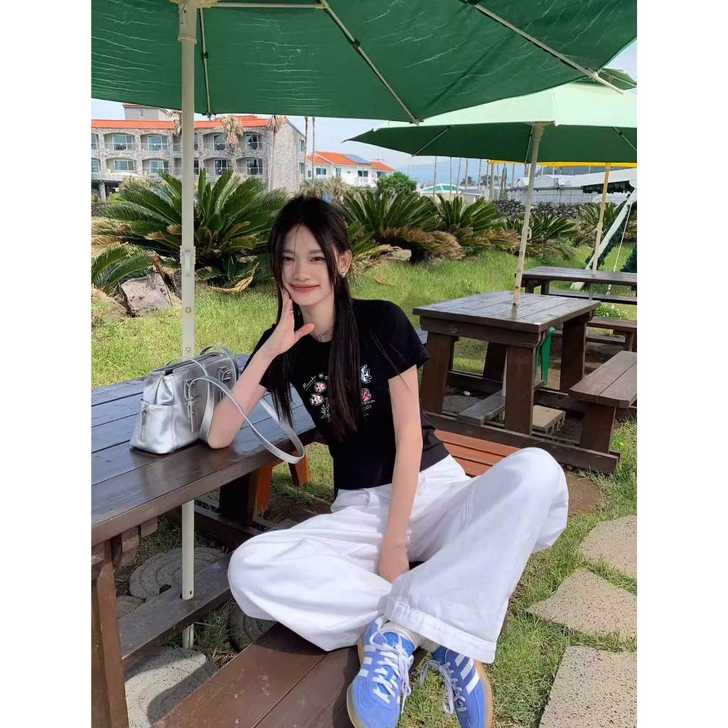 Áo thun baby tee form ôm xinh xắn mùa hè ABD1023 Miucho tay ngắn Cổ tròn hotrend in mix_thumbnail_3