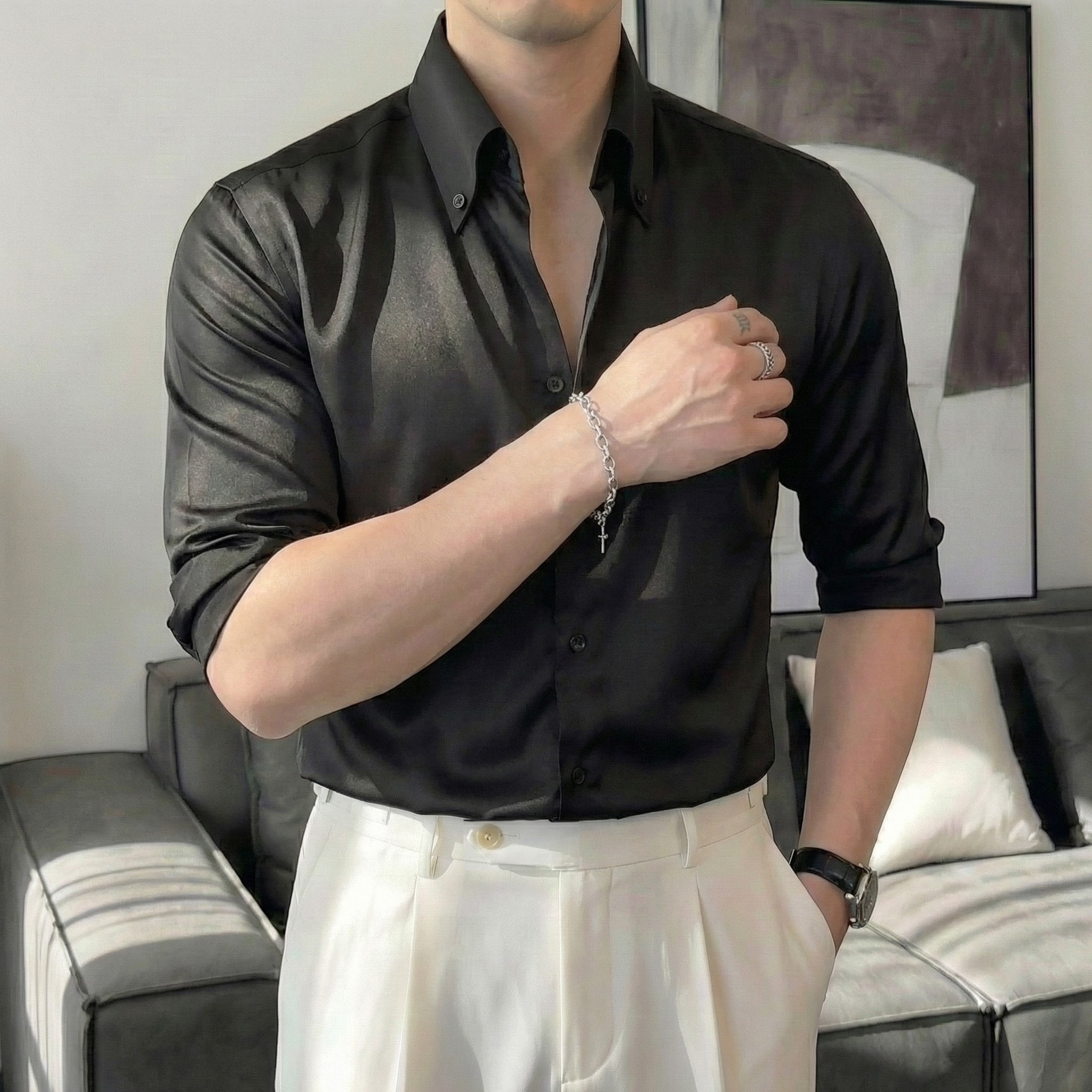 Áo Sơ Mi Riviera Cổ Button-Down Tay Lỡ_thumbnail_10