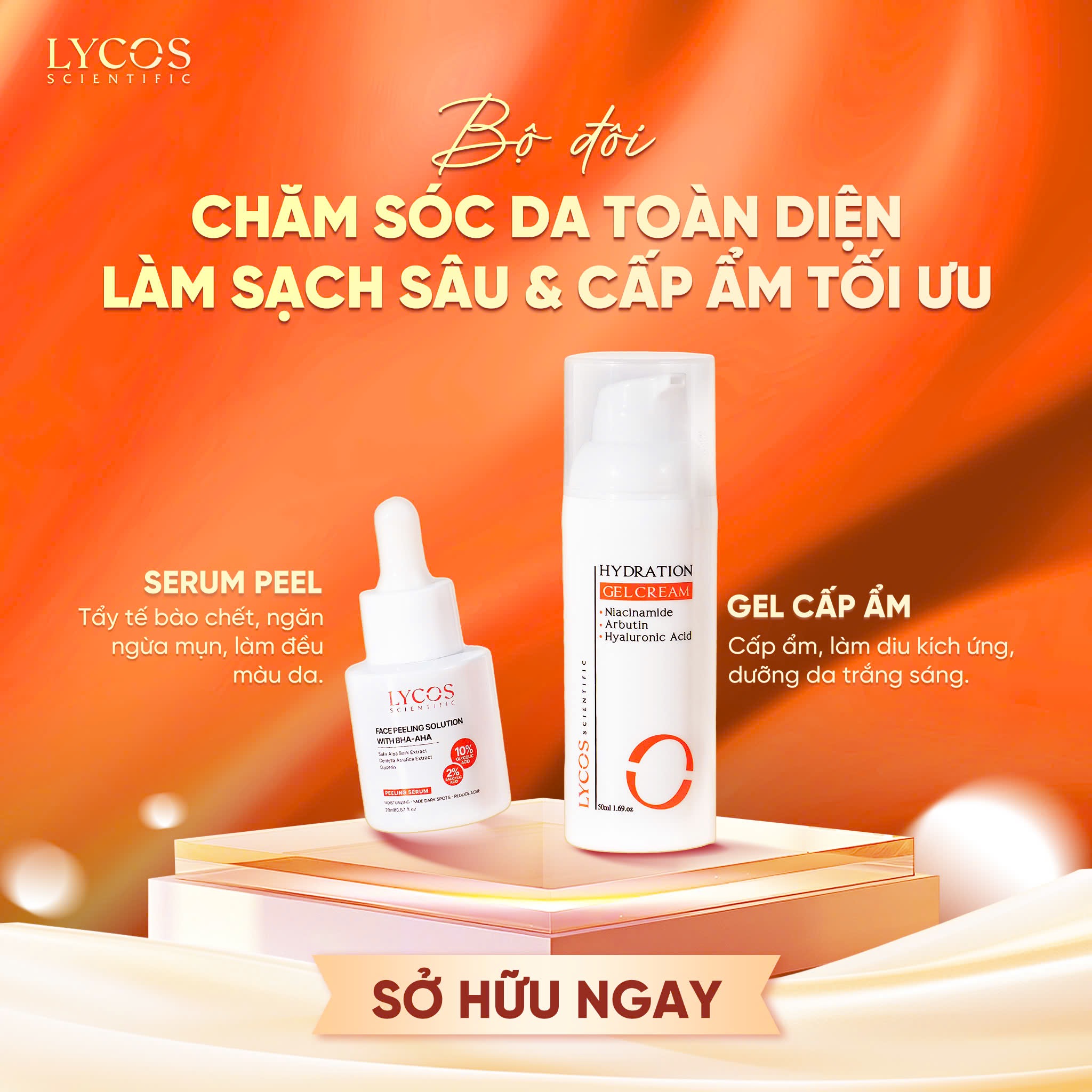 Combo tiết kiệm Detox Da, Kiểm Soát Dầu, Phục Hồi Da Nhạy Cảm Lycos | Tinh Chất Peel 30ml + Gel Dưỡng Ẩm 50g_thumbnail_2