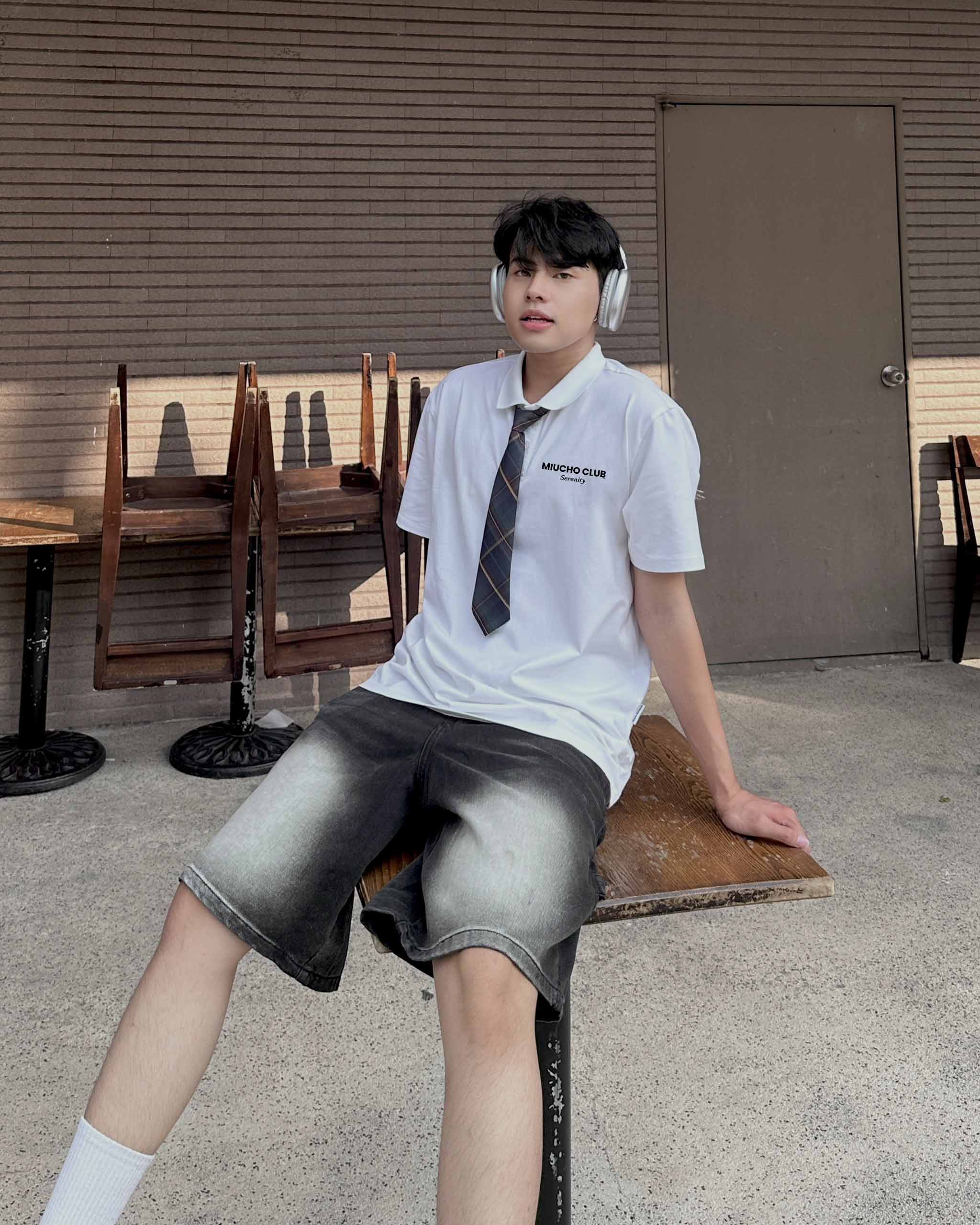 Áo polo form rộng nam basic nhiều màu PLD1229 Miucho Miucho Man tay ngắn cổ trụ in basic_thumbnail_2