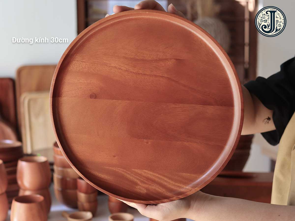 Khay gỗ tròn 30cm J000259
