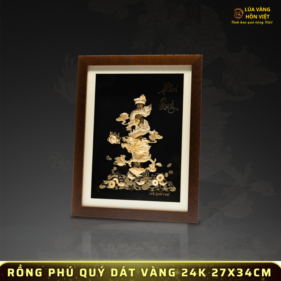 RỒNG PHÚ QUÝ DÁT VÀNG 24K 27x34cm_thumbnail_0