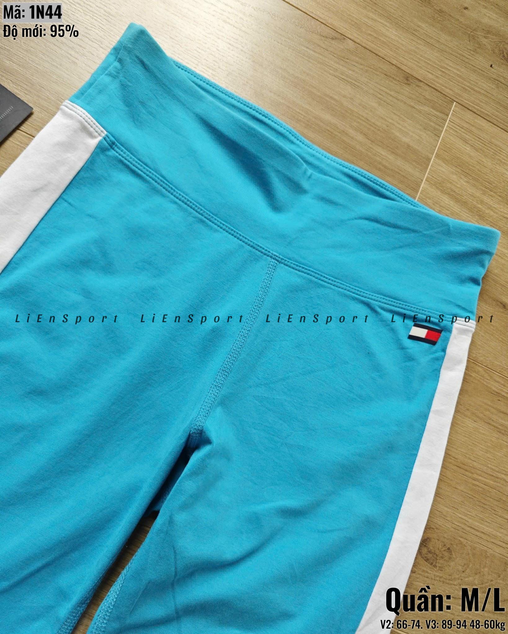 Tommy Hilfiger Quần short thể thao Nữ Size M Xanh ngọc trắng navy Auth 2nd Dáng ôm Cạp cao Color block sọc dọc Thun co giãn Thoáng khí Phù hợp tập gym yoga chạy bộ Mã:1N44_thumbnail_5