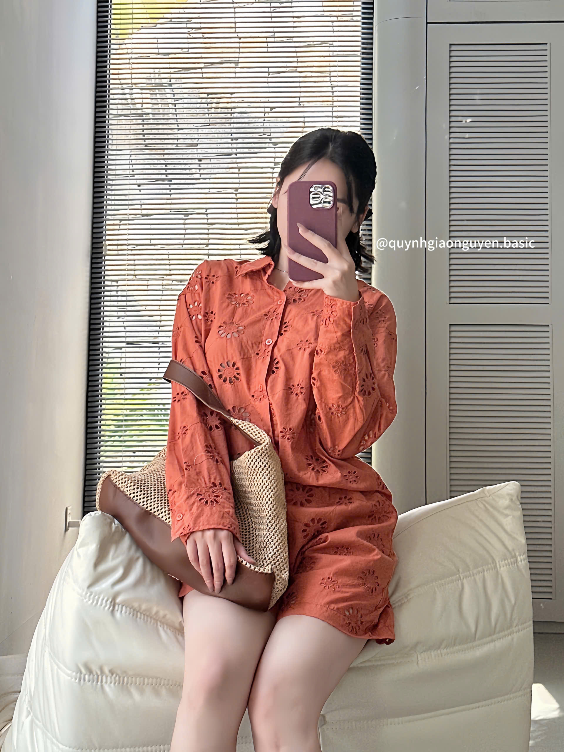 Set sơ mi đục lỗ ZÁ RÀ ( CAM ĐẤT )_thumbnail_11