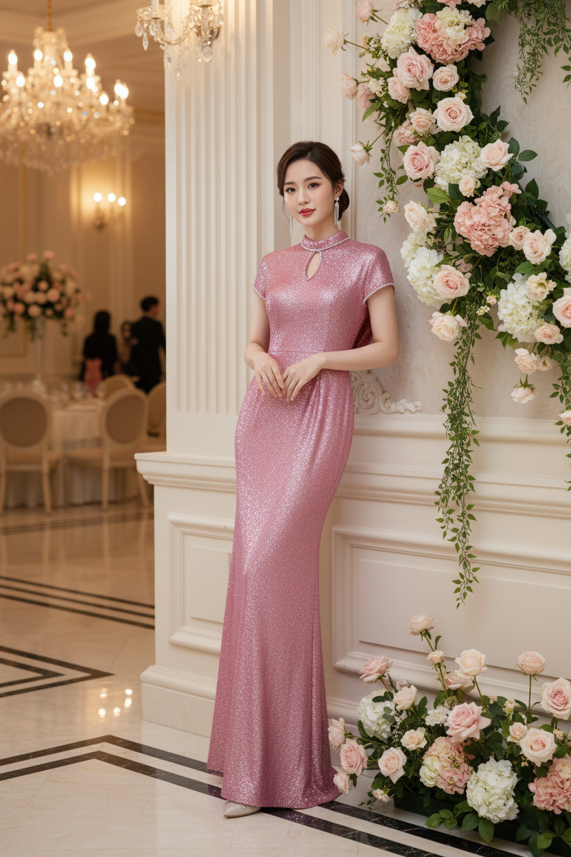 Đầm dự tiệc dạ hội kim sa phối ren lưng sang trọng_thumbnail_4