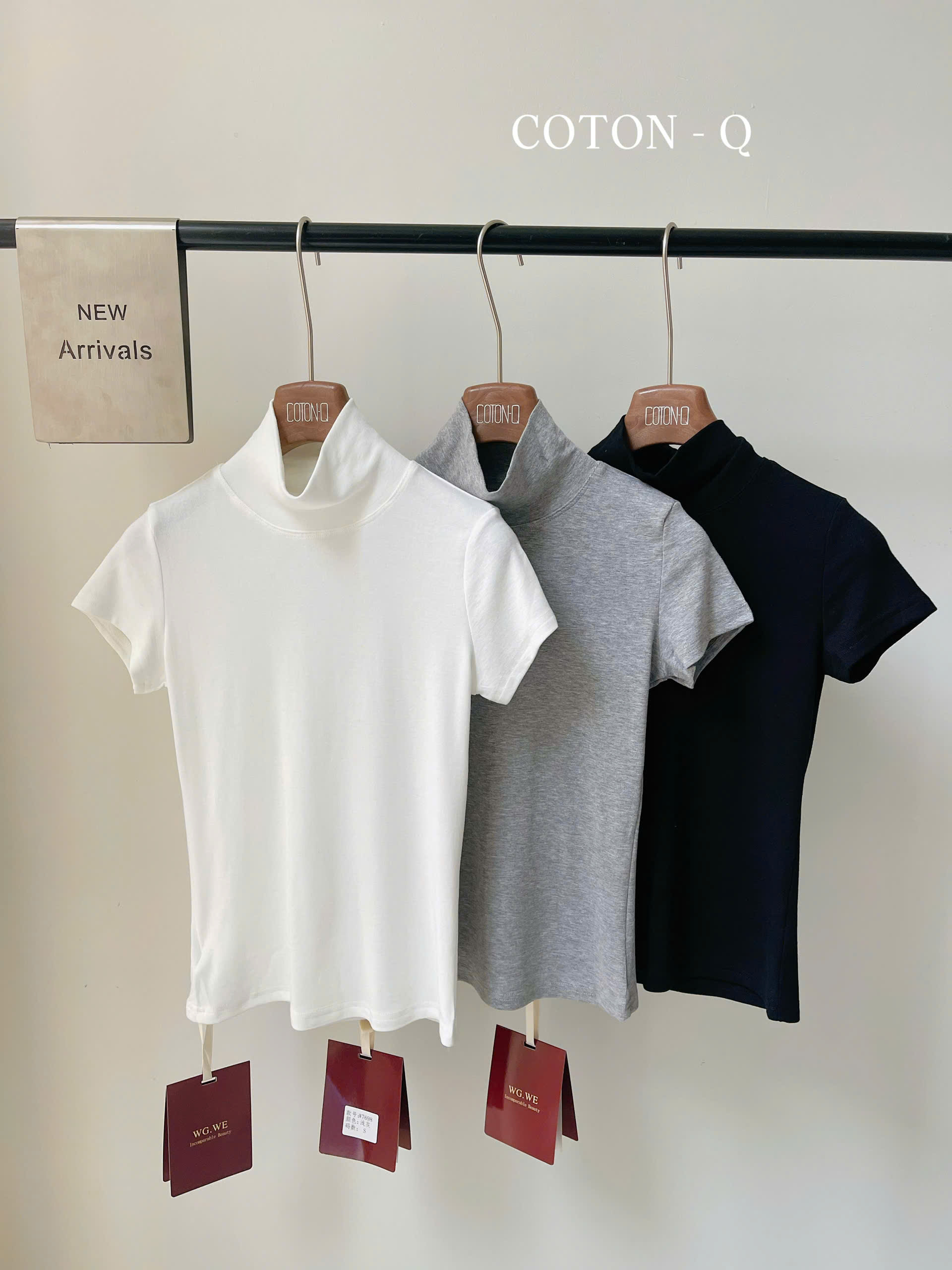 HA624 Áo cổ lọ ( TRẮNG )