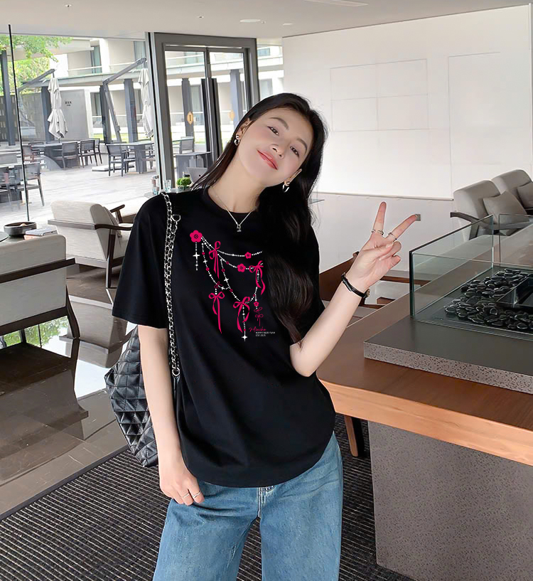 Áo thun nữ tết form vừa regular vải cotton 4c thoáng mát 1807 Miucho in artwork_thumbnail_3