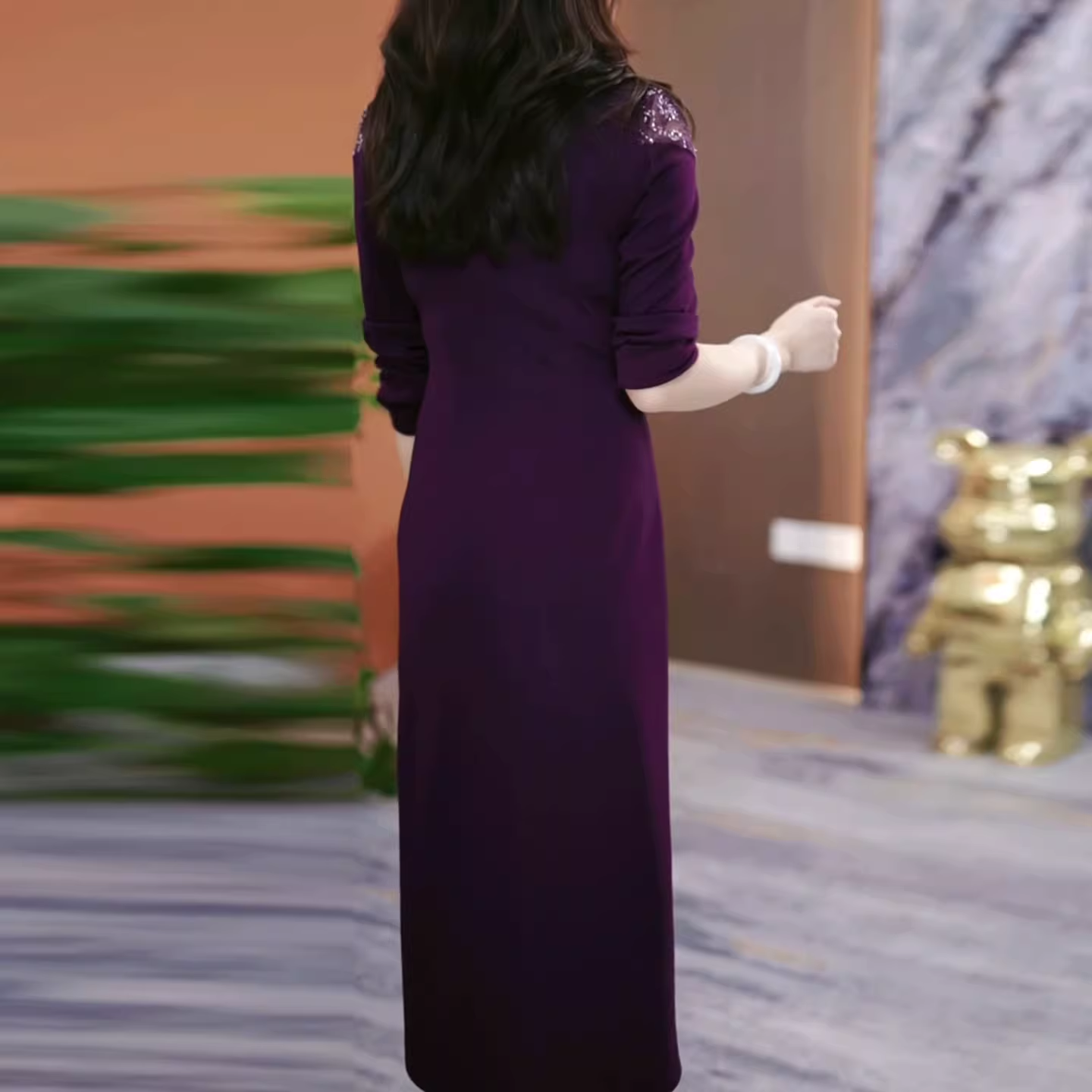 17759-Đầm body suông tím tay dài phối ren ( thun, ren)_thumbnail_1