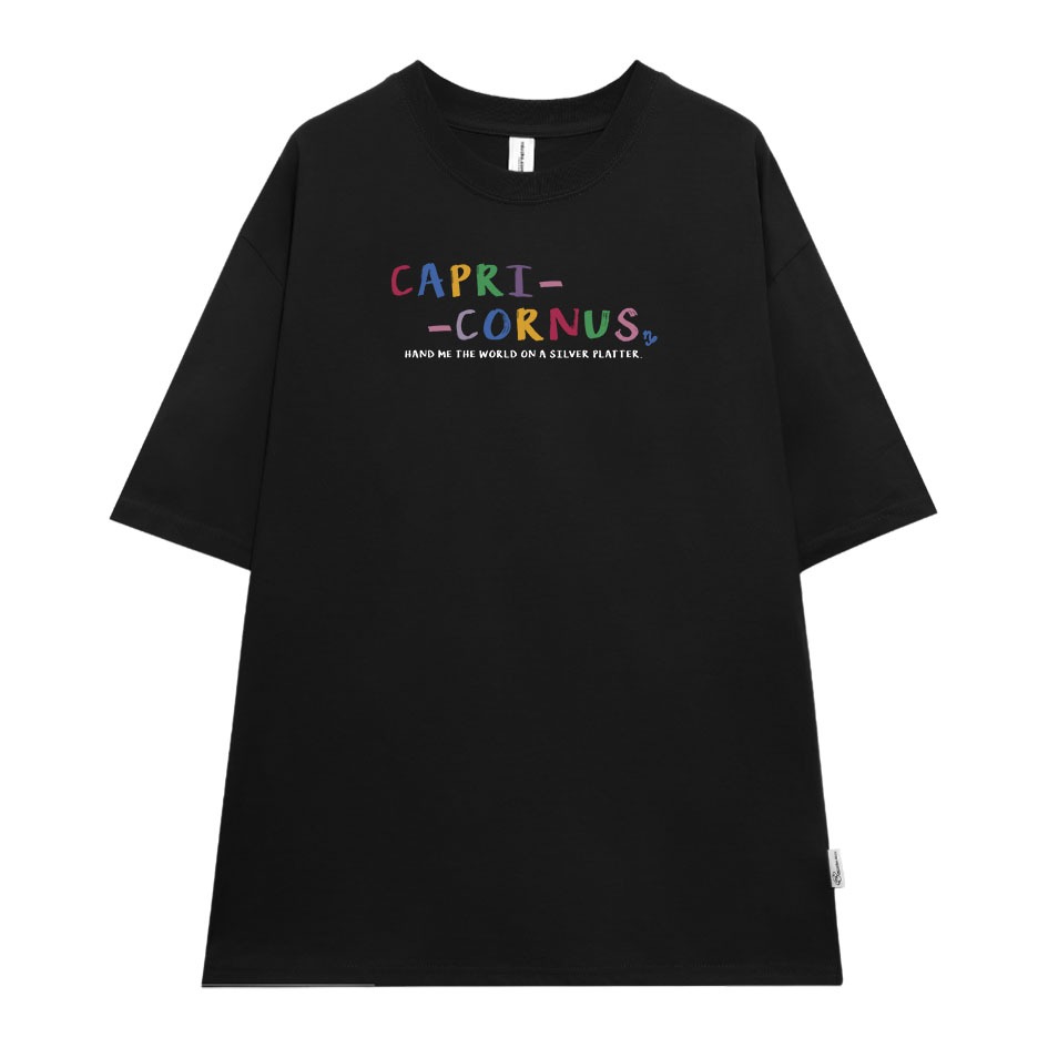 Áo thun nữ form rộng ATD369 cung hoàng đạo Ma Kết CAPRICORNUS Miucho cotton cổ tròn in typography_thumbnail_6