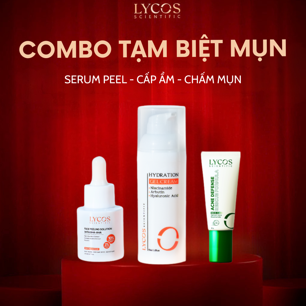 Combo Tạm Biệt Mụn Lycos – Hỗ Trợ Làm Sạch Mụn Ẩn, Làm Dịu Mụn Viêm & Cấp Ẩm Cho Da Dầu Mụn