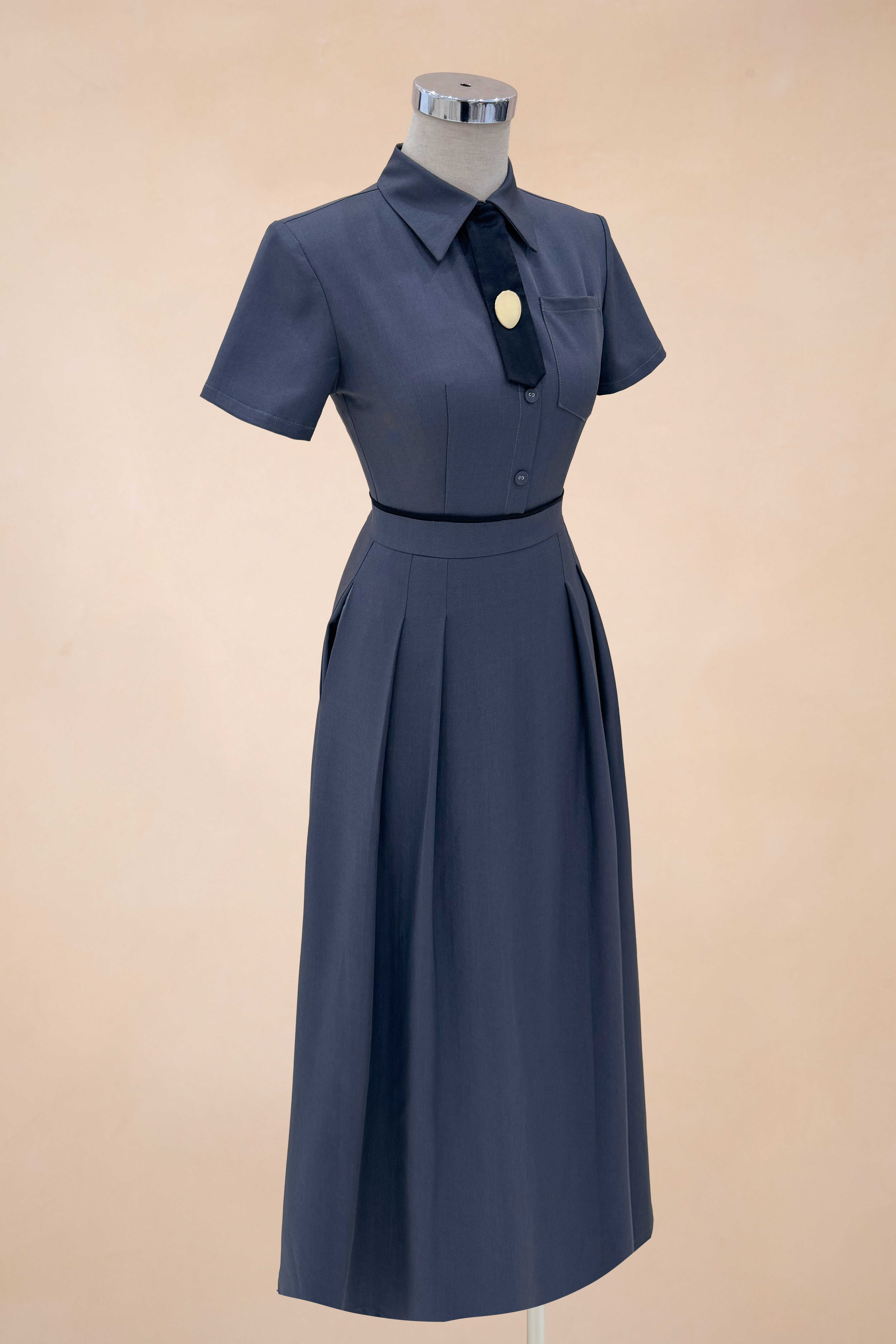 Đầm Xòe Thắt Vạt Túi Ngực TT