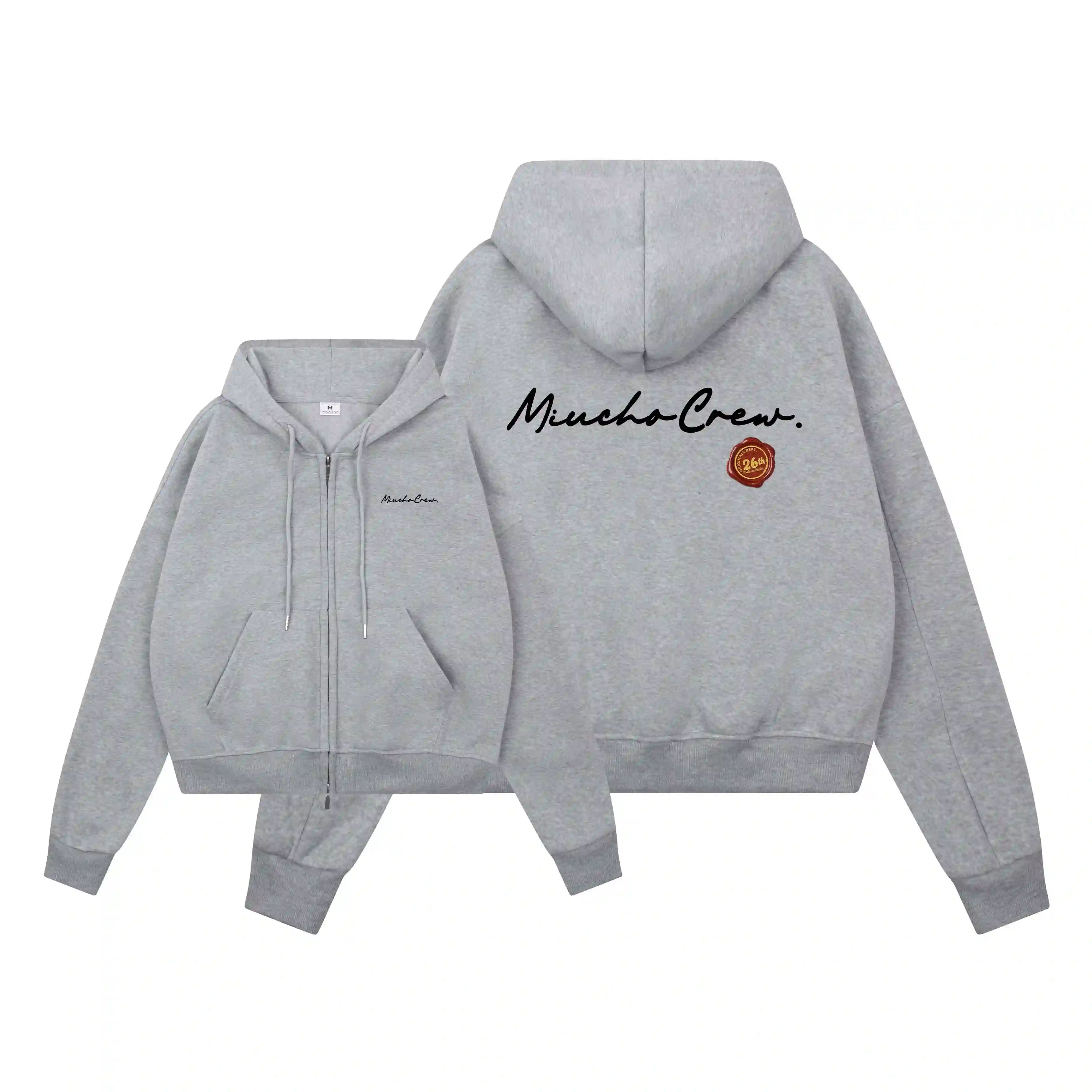 Áo hoodie zip boxy unisex Miucho nỉ 2 da cao cấp thoáng mát local brand basic dễ phối đồ in mix 2714_thumbnail_0