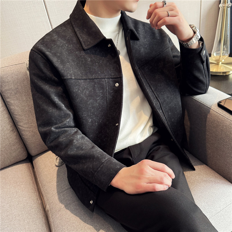 PA17 – Áo khoác len nam mùa đông cao cấp, ve áo thời trang, dáng đứng