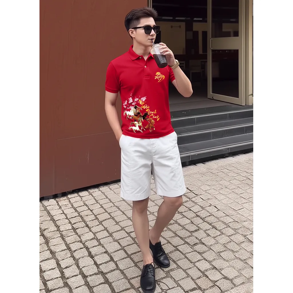 Áo polo Tết Bính Ngọ form vừa nam Miucho Iconic vải poly cá sấu thoáng mát trẻ trung 2991_thumbnail_5