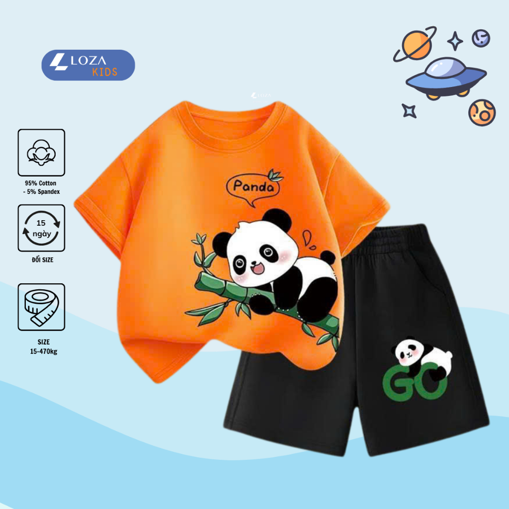 Bộ đồ bé trai in hình Gấu Panda -  Loza Kids SB233_thumbnail_4