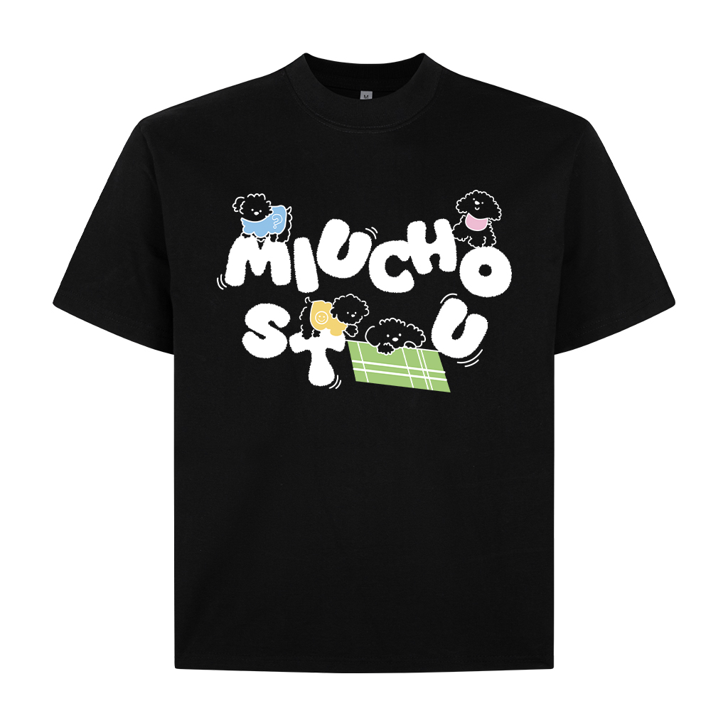 Áo thun form boxy cún yêu cute 2624 Miucho vải cotton thoáng mát dễ phối đi chơi đi học