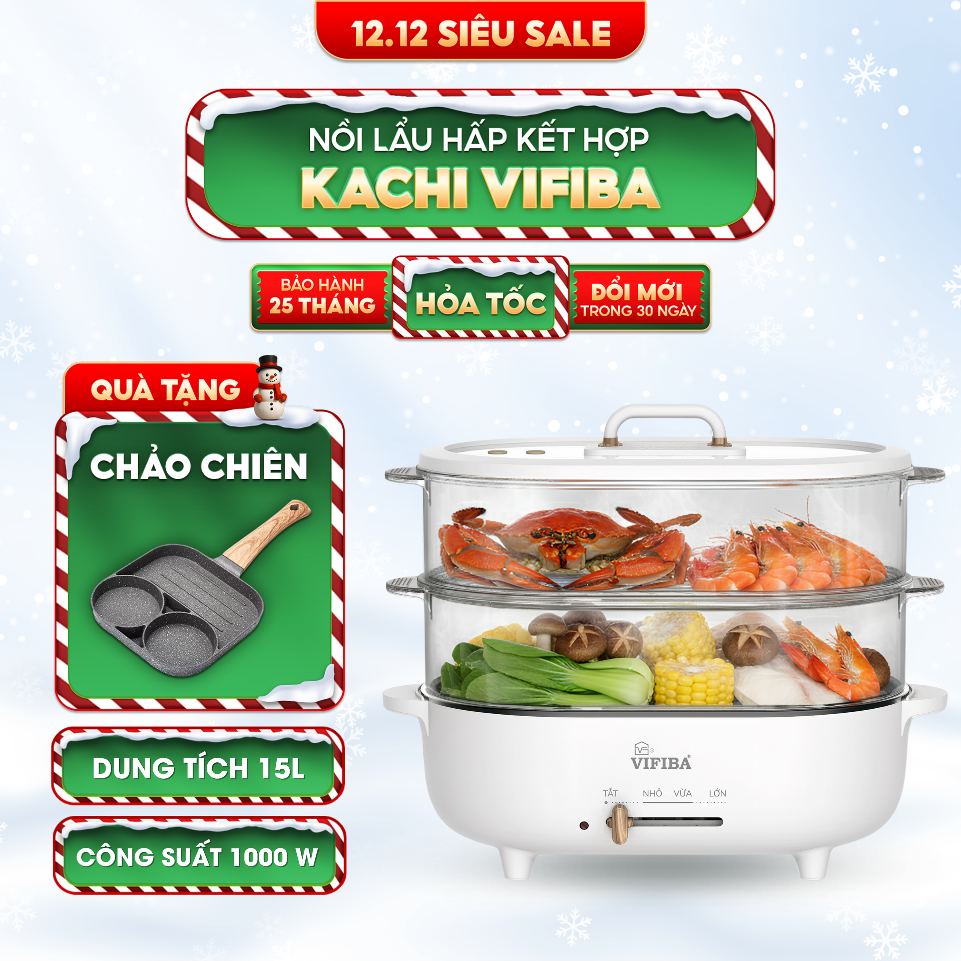 Nồi Lẩu Hấp Điện Kachi Vifiba 