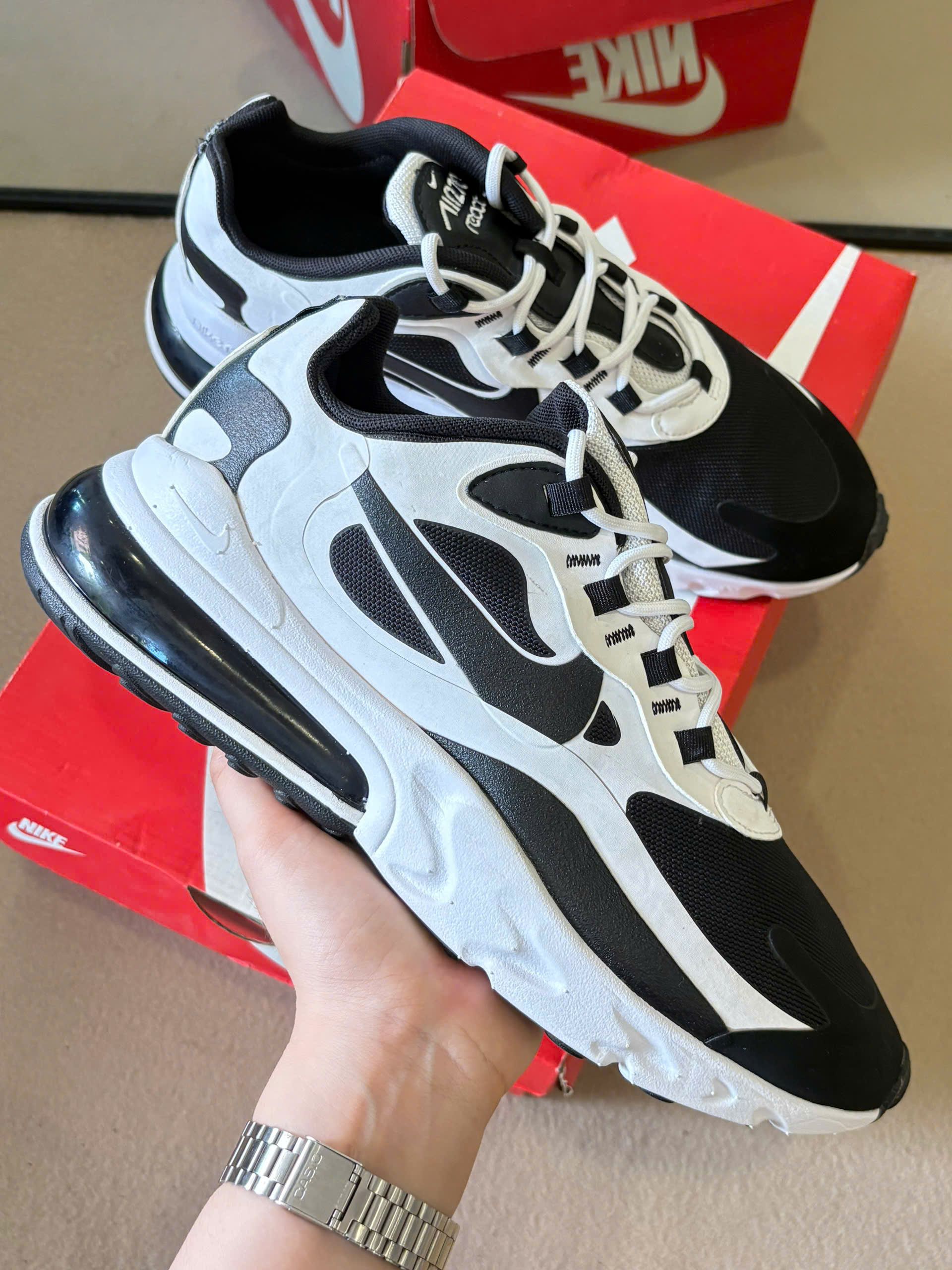 Nike Air Max 270 React Summite White Core Black Shoes CT1646-100_thumbnail_0