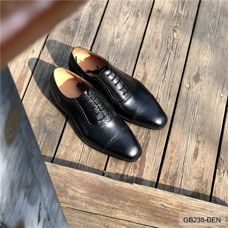 GB235 - Giày Oxford Nam Da Bò Phong Cách Anh Quốc, Thiết Kế Đục Lỗ Tinh Tế, Chống Trượt Thoáng Khí_thumbnail_1