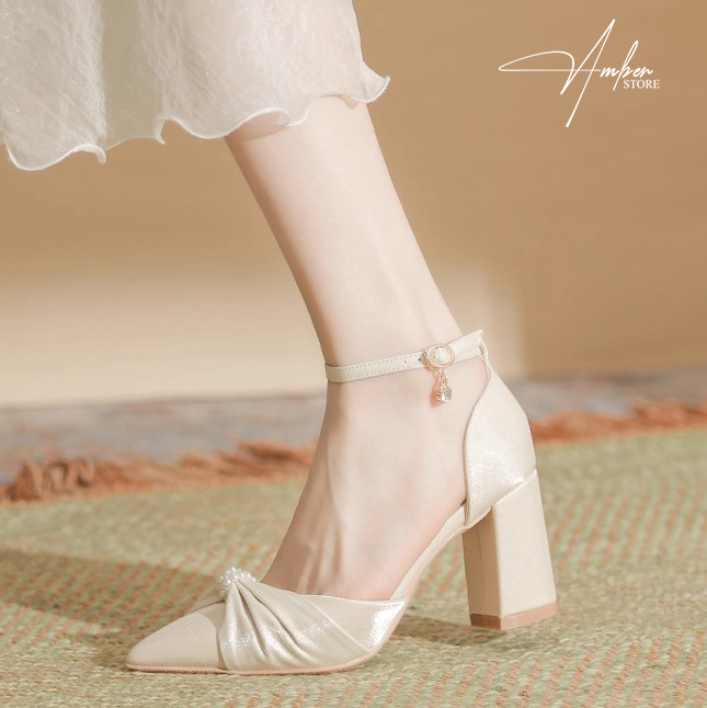 Giày Cao Gót Nữ Gót Vuông Bít Mũi Satin Phối Ngọc – CG20_thumbnail_5