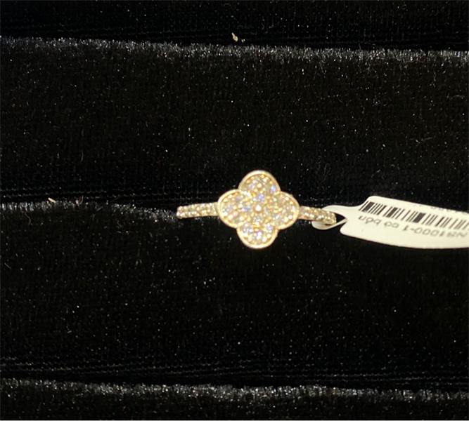 Nhẫn NS1000-1 cỏ bốn lá đính đá