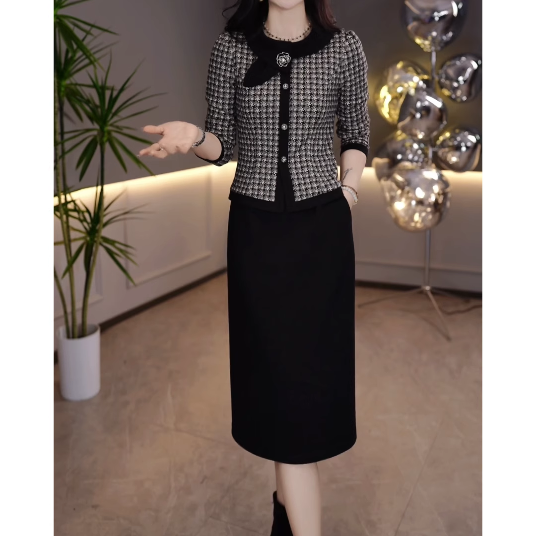 15721-Đầm body suông dáng  peplum tay dài phối  2 màu (thun mịn)_thumbnail_3