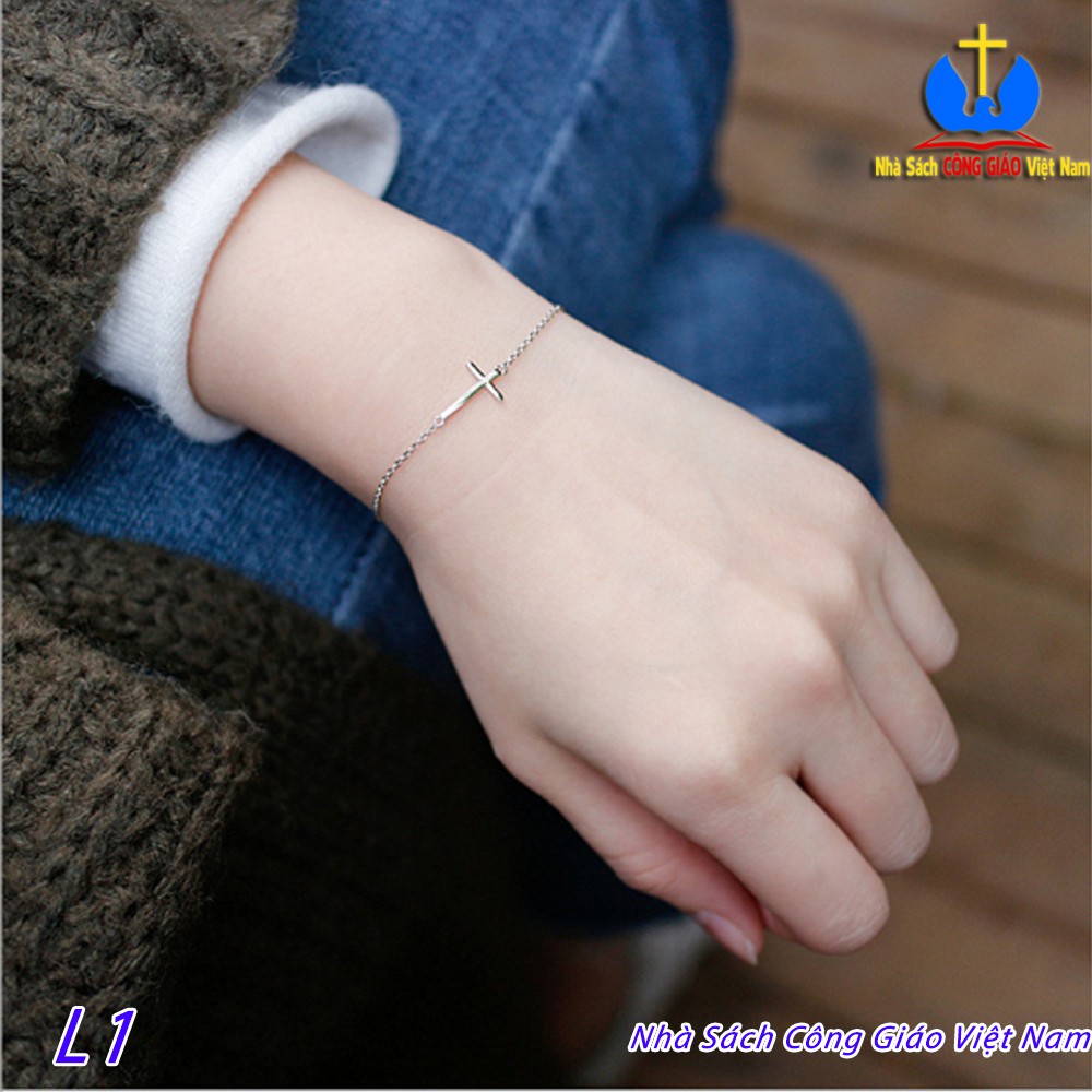 Lắc tay thánh giá nữ L1 - Vòng tay Công Giáo bạc 925  - Nhà Sách Công Giáo Việt Nam_thumbnail_3