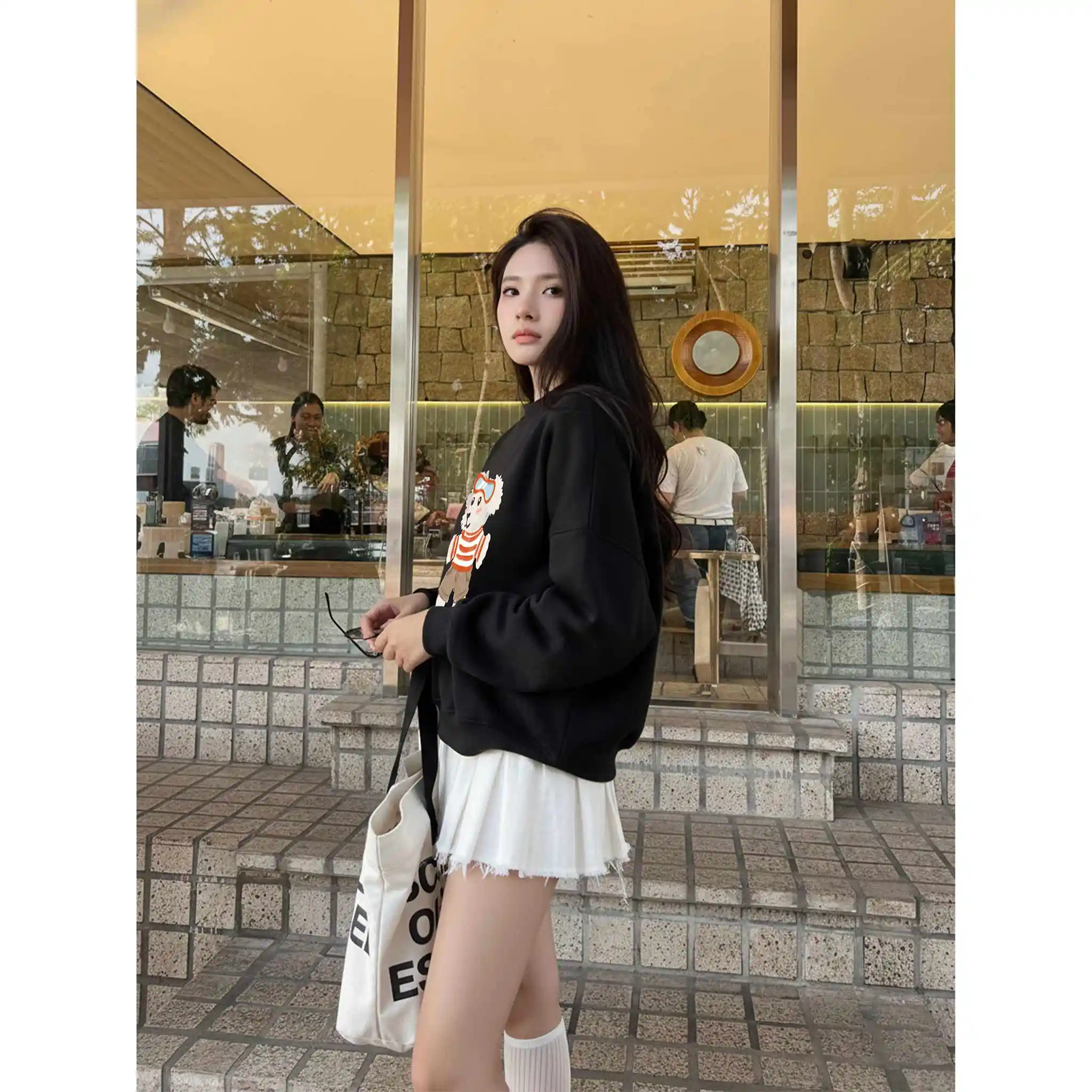 Áo Sweater form boxy Miucho nỉ 2 da mềm mại dày dặn thoáng mát gấu bông in mix 2795_thumbnail_4