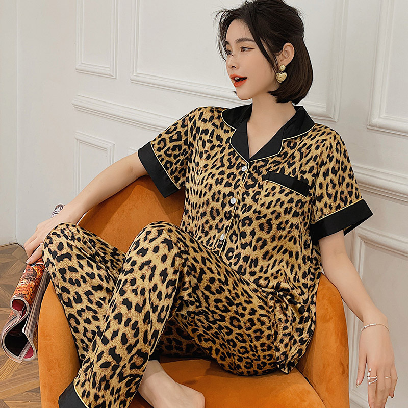 N08B Pijama Tay ngắn quần dài da báo