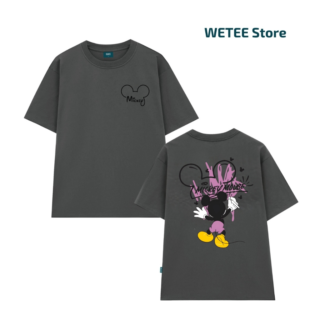 Áo thun unisex UX30-1139 MICKEY MOUSE tím dáng oversized local brand WETEE_thumbnail_5