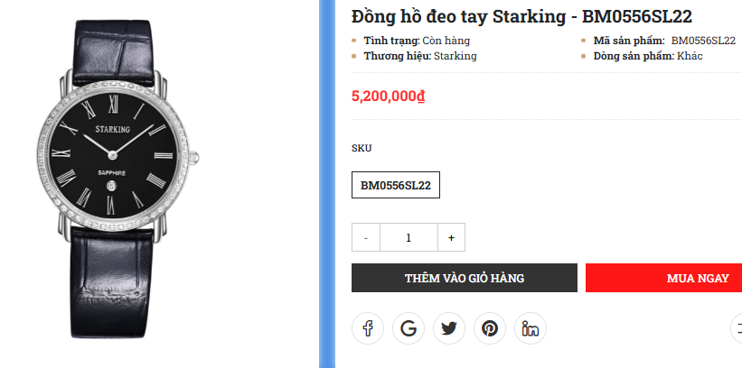 Đồng hồ đeo tay Starking - BM0556SL22