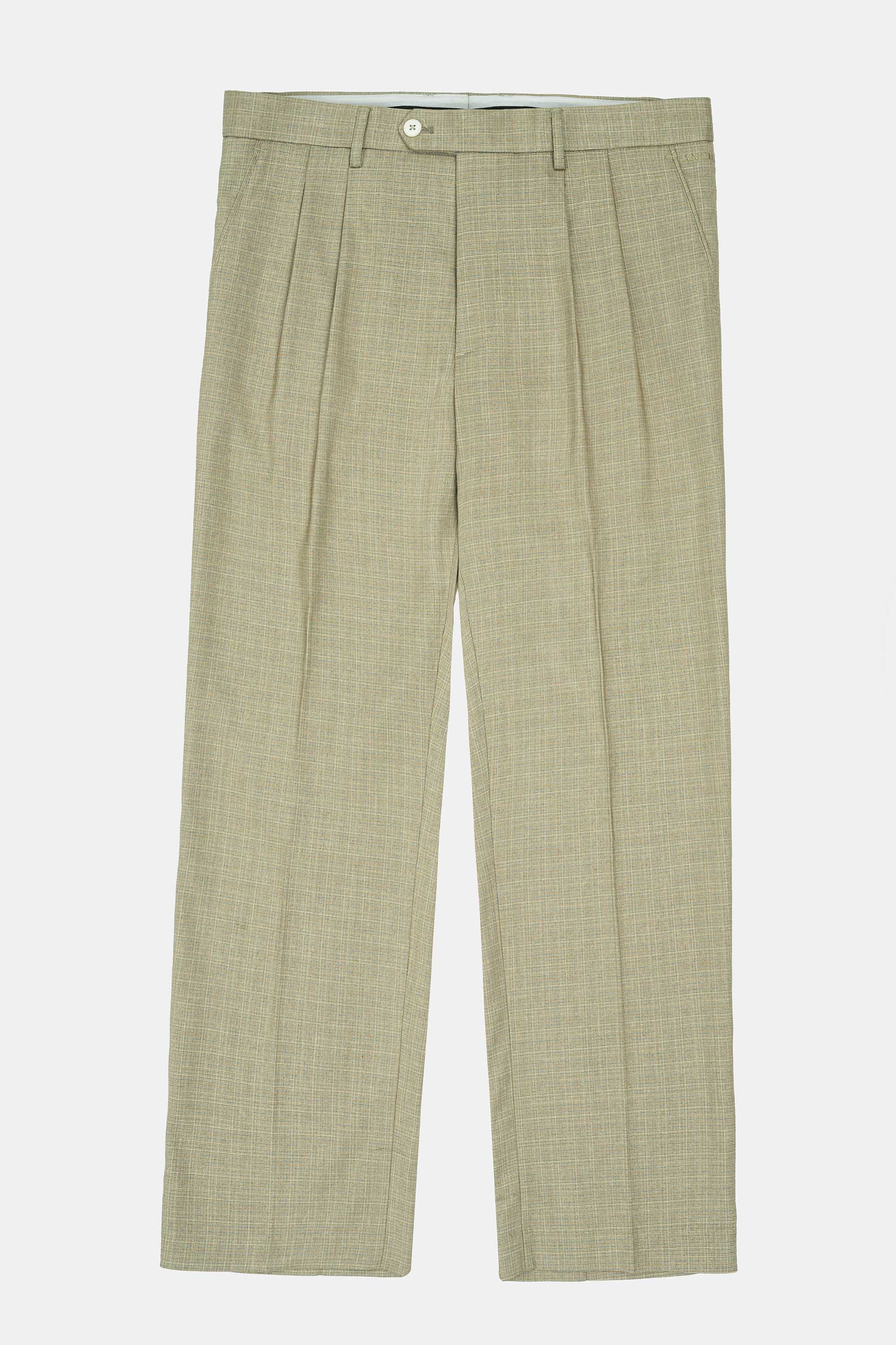 Quần Âu 2 Li Nam Trung Niên ANCHI Chất Liệu Cotton Cao Cấp Phom Suông Ống Rộng Màu Be