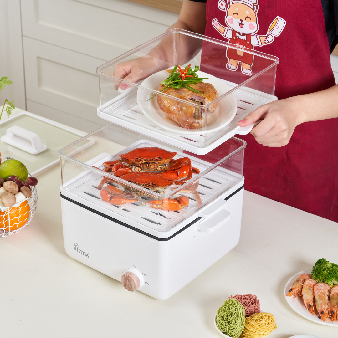 Nồi Lẩu Hấp SAKI VIFIBA - Lẩu Hấp Vuông_thumbnail_2