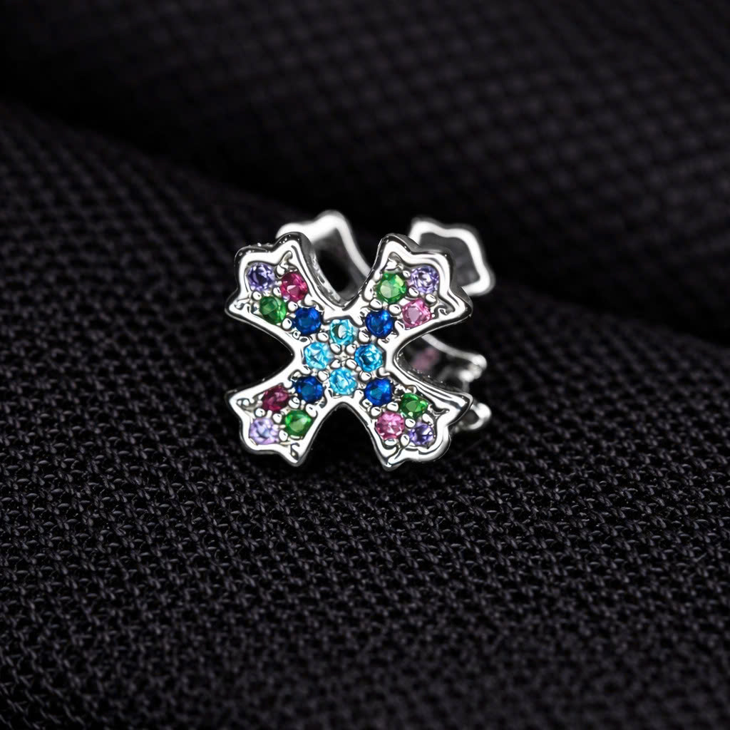 Khuyên vòng kiểu mạ điện chữ thập nhiều màu 8mm_thumbnail_0