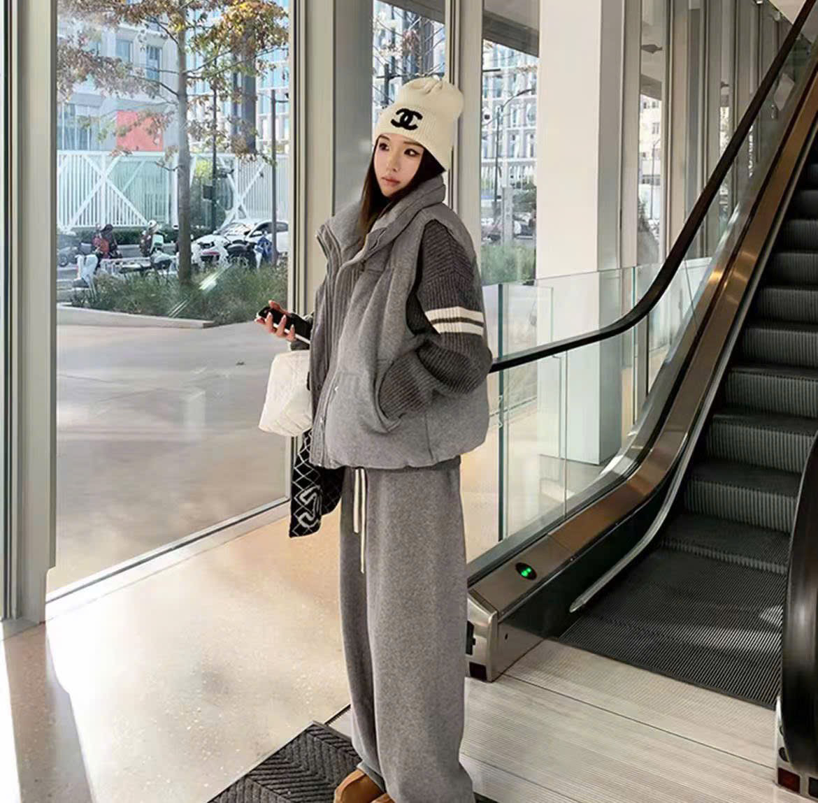 Set bộ áo gile tay sọc - K45