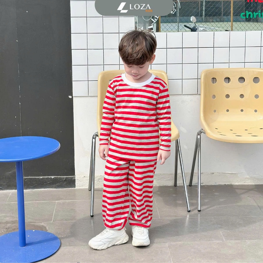 Bộ thun dài tay họa tiết kẻ ngang cho bé trai - Loza Kids TK001_thumbnail_5