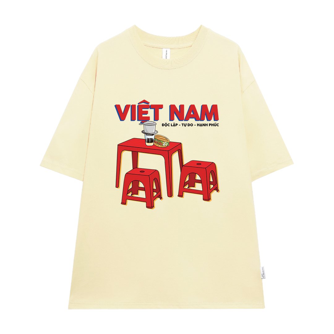 Áo thun nữ form rộng Việt Nam tôi yêu 2130 Miucho cổ tròn vải cotton 4c 220gsm thoáng mát in mix_thumbnail_0