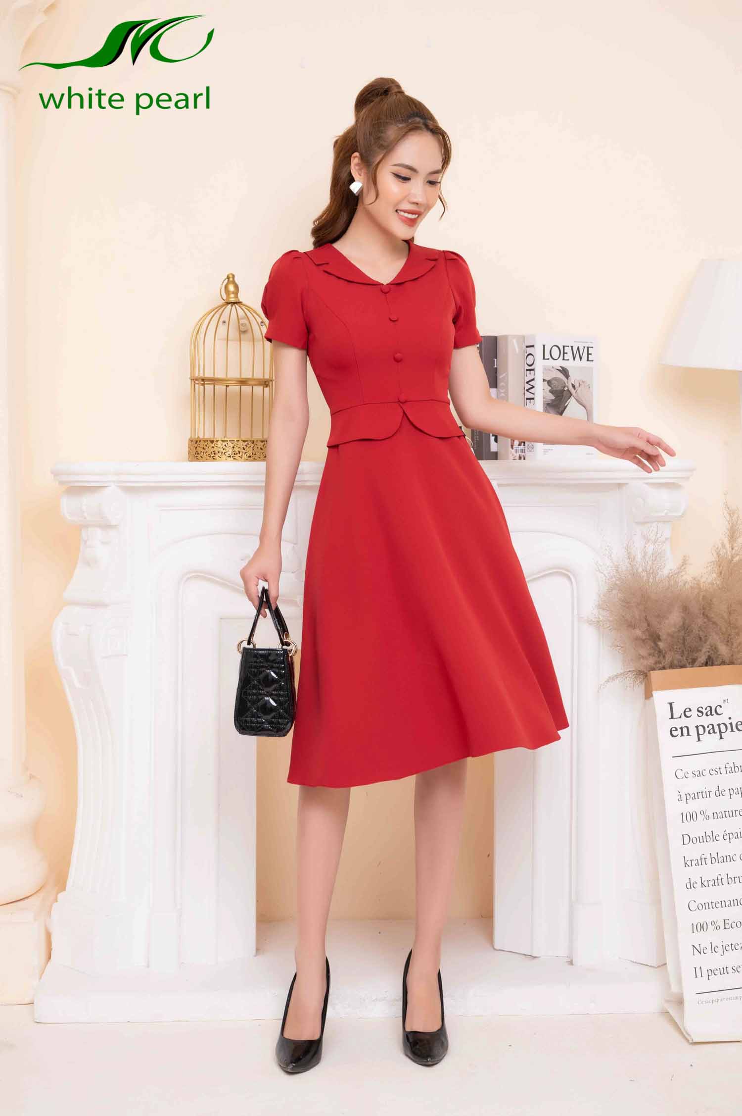 Váy ký giả vạt tròn cao cấp thời trang công sở White Pearl_thumbnail_8