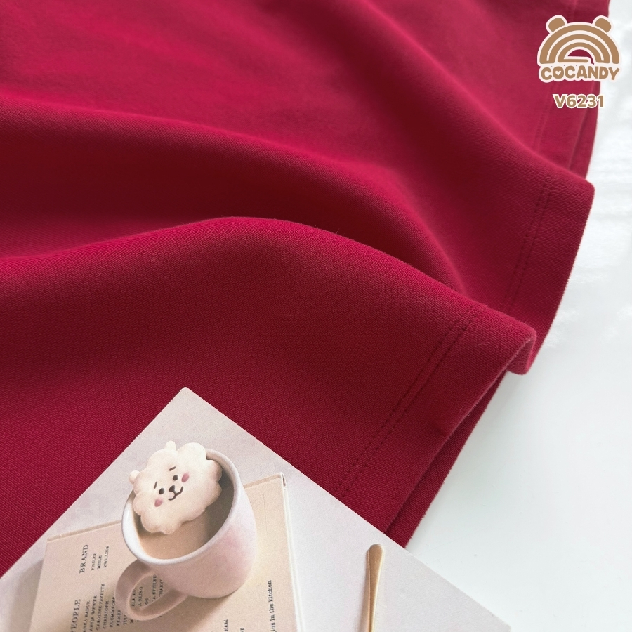 Chân váy cộc nỉ đỏ xoè A đính nơ NỮ_thumbnail_3