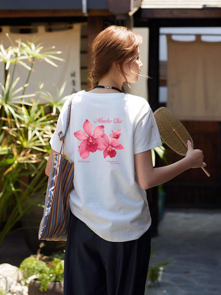 Áo thun nữ form regular ARD2395 Miucho Chic chất vải cotton 4 chiều mềm mại thoáng mát in mix_thumbnail_2