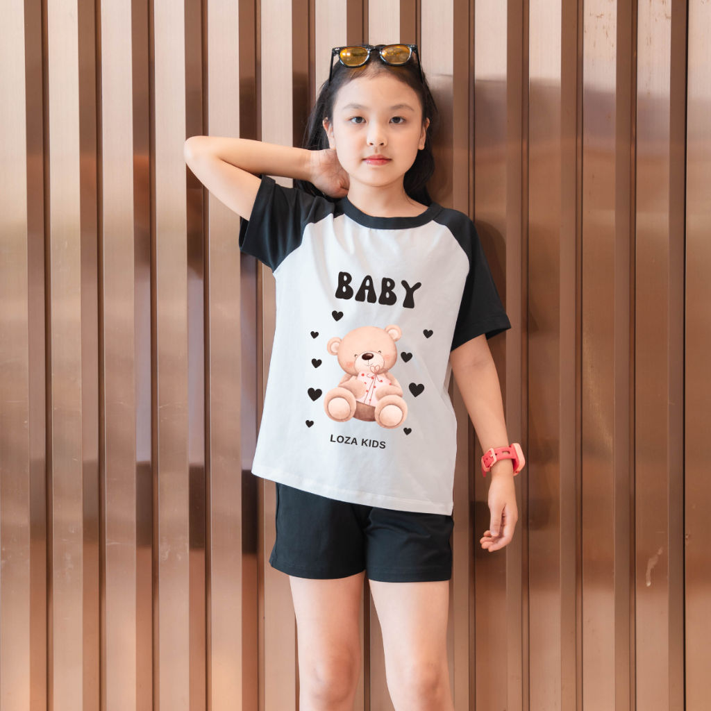 Bộ quần áo bé gái  phối màu in hình nhiều mẫu - Loza G0184_thumbnail_3