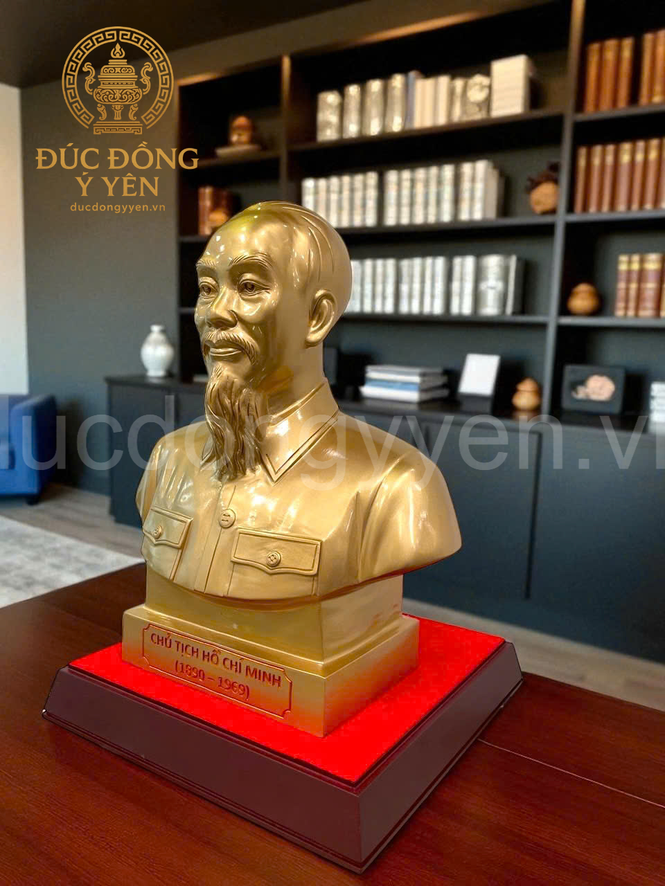 Tượng Bác Hồ bán thân đúc đồng đỏ _thumbnail_3