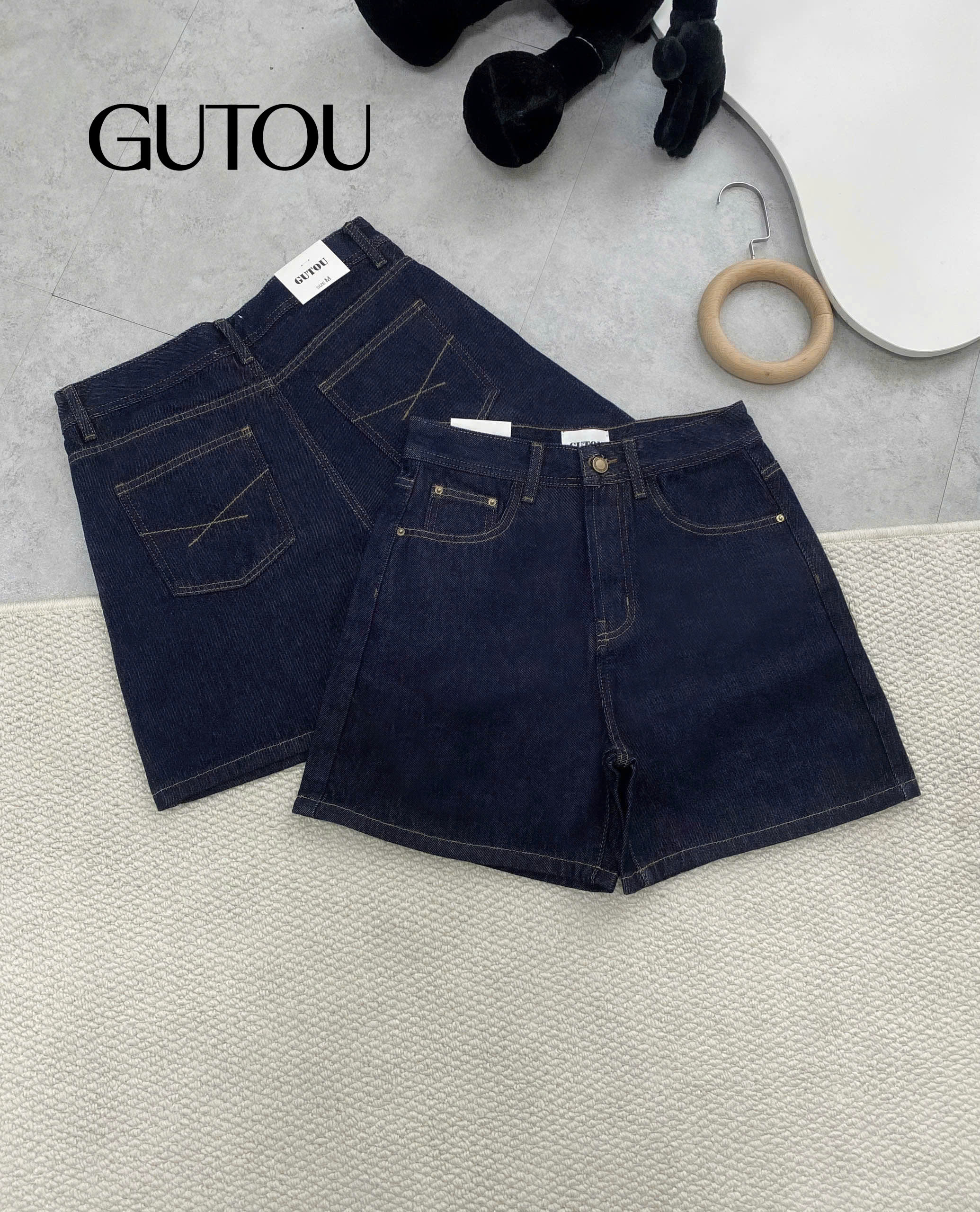[ GUTOU ] Quần Jean Basic Fit Short