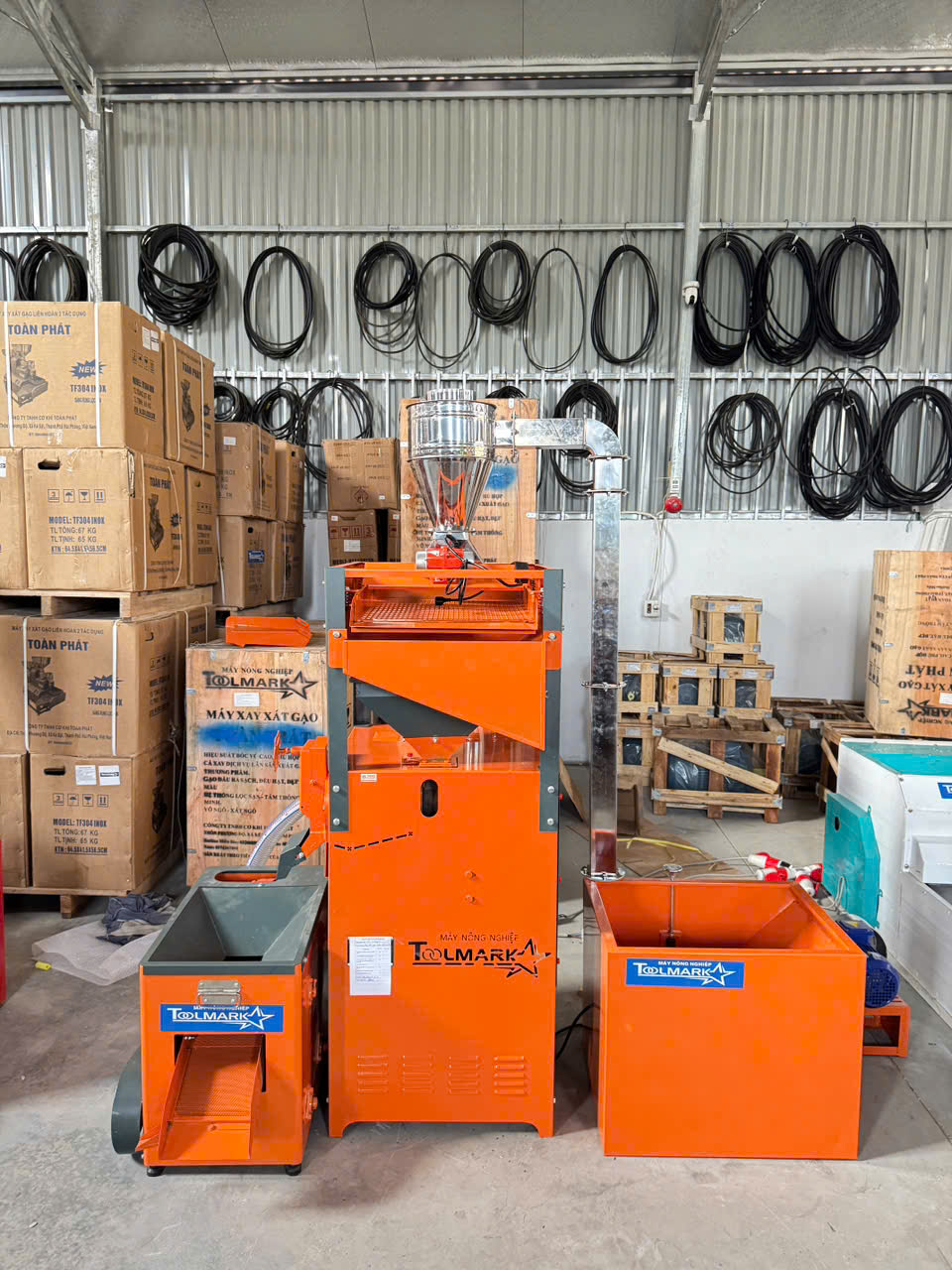 Máy xát gạo công nghiệp liên hoàn 2 chức năng xát + nghiền Toolmark (TM)